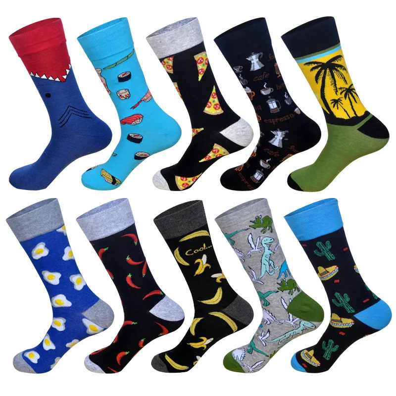 10 пар/лот, Harajuku носки, мужские носки, британский стиль, хип-хоп, 33 варианта и комбинация, теплые хлопковые носки - Цвет: Lot 30