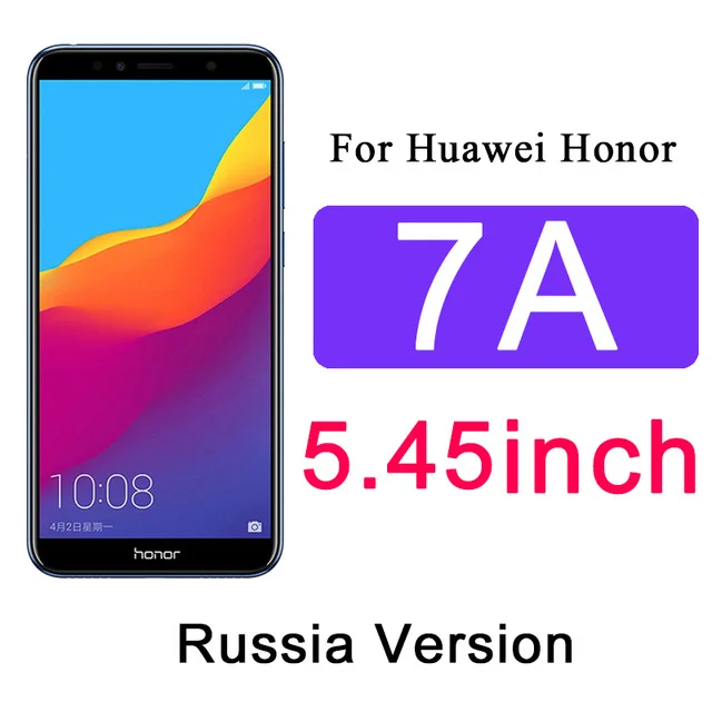 2 шт./лот, Защитное стекло для honor 7c pro, Защита экрана для huawei 7x, закаленное стекло, полное покрытие 7 a c x, honor 7a, honor 7c, пленка - Цвет: 7A  5.45inch