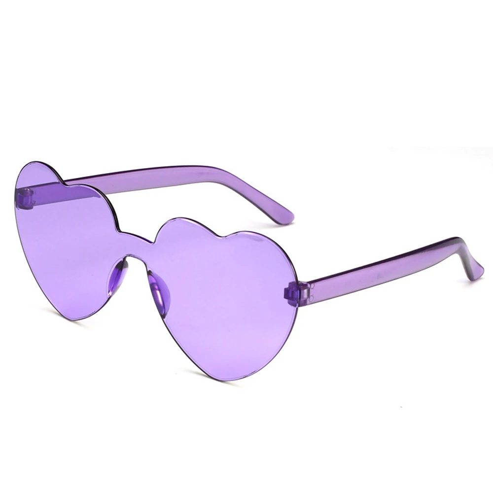 big sunglasses New One Piece Love Heart Lens Sunglasses Women Transparent Plastic Glasses Style Sun Glasses Female Clear Candy Color Lady big square sunglasses Sunglasses