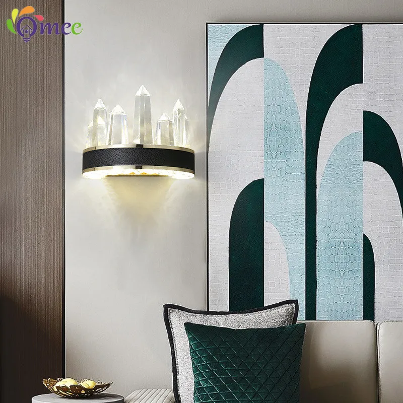 Modern Luxury Crystal Wall Light Lamp LED Classic Clear Glass cristal Wall Lamps Black Lights Icicle Living Room Wall Lighting