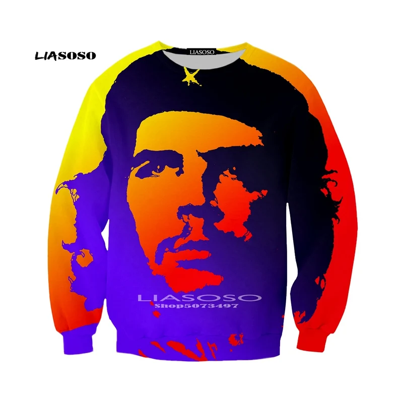 19 Liasoso, осенняя мода, мужская и женская толстовка, 3D принт, Che Guevara, толстовка с капюшоном, аниме, Harajuku, унисекс, длинный рукав, Повседневный, Забавный пуловер - Цвет: 19