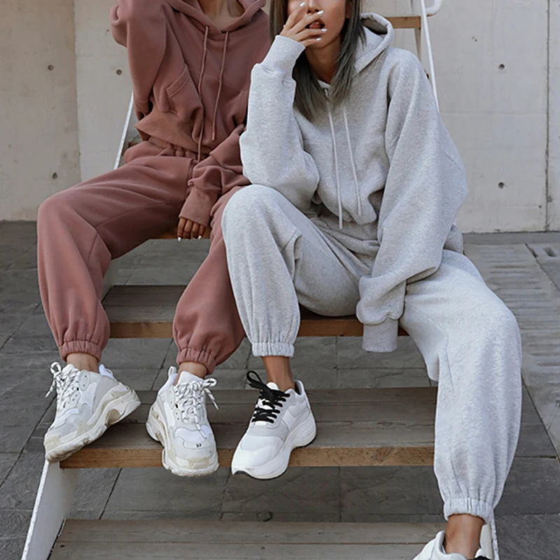 

LASPERAL Women Two Piece Set Outfits Autumn Women's Tracksuit Oversized Hoodie And Pants Casual Sport Suit