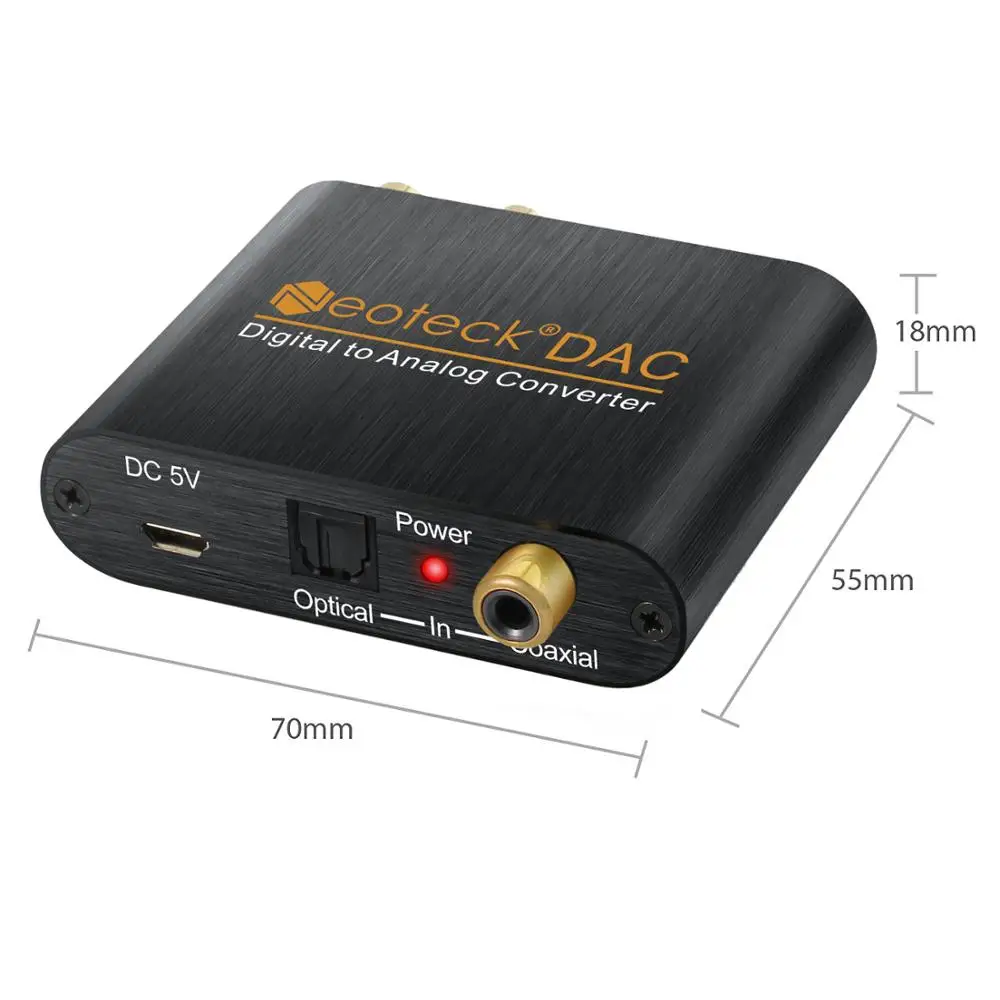 ESYNiC цифро-аналоговый аудио конвертер DAC коаксиальный Оптический Toslink RCA R/L 3,5 мм аудио адаптер