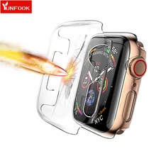 Защитный чехол для apple watch 5, 4 ремешка, 44 мм, 40 мм, correa iwatch, ремешок 42 мм, 38 мм, PC HD, защита от падения, водонепроницаемый бампер, 5