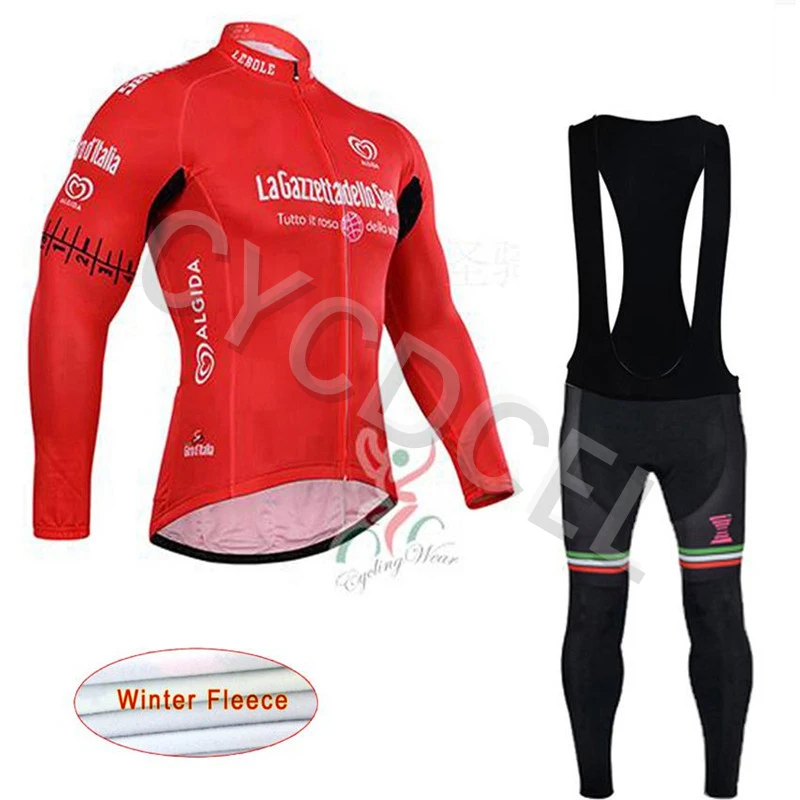 Ropa Ciclismo Tour de Italy велосипедная Джерси, зимний теплый флисовый Мужской комплект с длинным рукавом, одежда для спорта на открытом воздухе, велосипедная одежда, комбинезон
