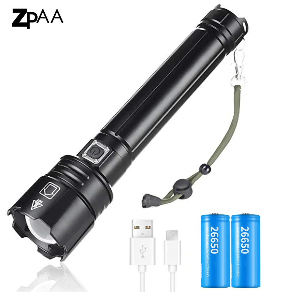 

Самый мощный светодиодный фонарик XHP90.2 XHP70.2 XHP50, Перезаряжаемый USB масштабируемый фонарик 18650 26650, охотничий фонарь для кемпинга и рыбалки