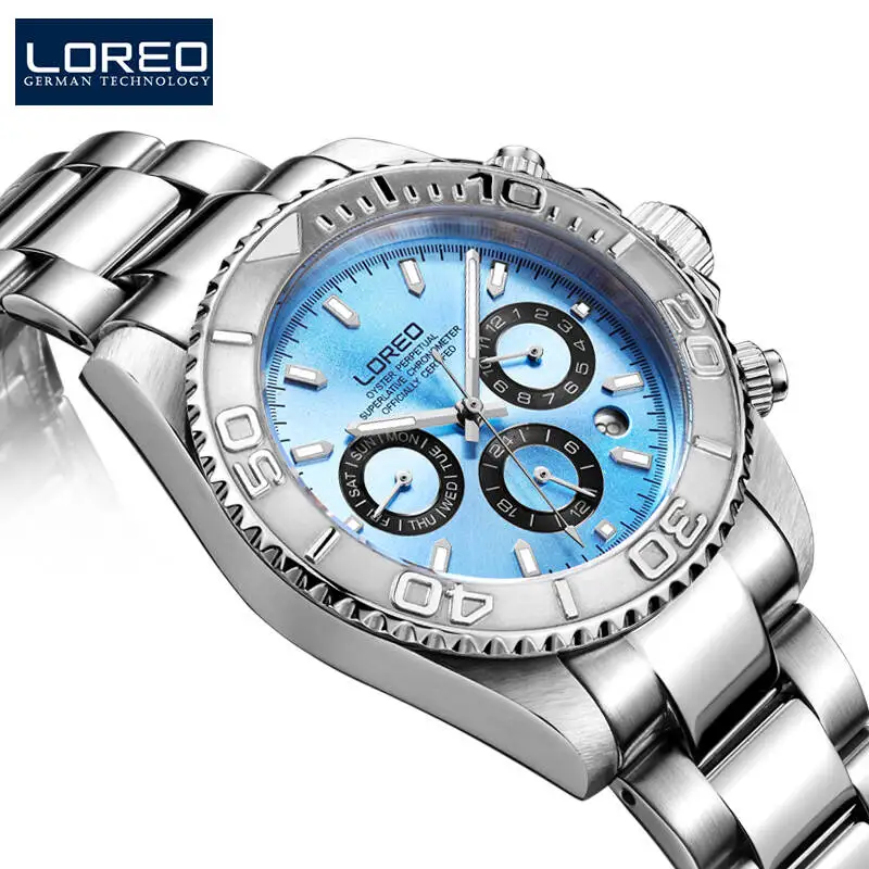LOREO 9208 diver 200M oyster perpetual cosmographal daytona Автоматическая самоветряная светящаяся коррозионная устойчивость к высокой температуре