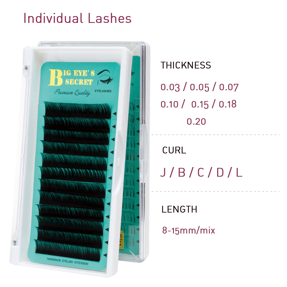 BES Free Shipping Individual Silk Eyelash All Size High Quality Eyelash Extension Mink