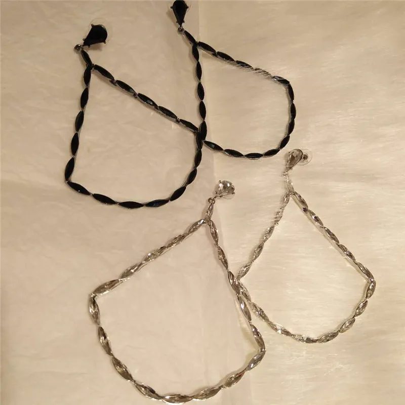 Роскошные большие висячие серьги с кристаллами в форме капли воды для женщин