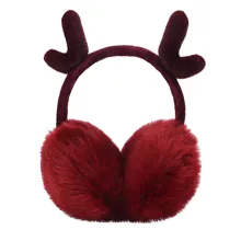 Новинка, модные женские меховые зимние ухо теплые наушники, милые плюшевые рога, уши, наушники, повязка на голову, новинка