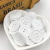 50pcs 11/15/18/20/25/30mm White Color Overcoat Plastic Button 4 holes Craft Sewing PT250 5