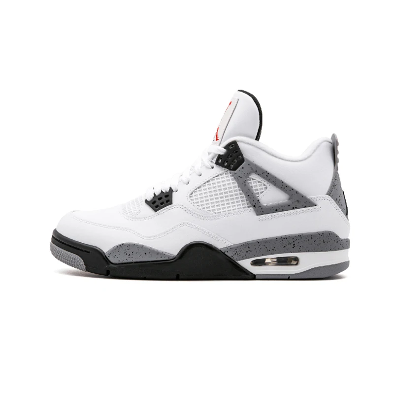 White Cement Мужские баскетбольные кроссовки Nrg Raptor Jordan 4 в стиле ретро, белые, Ce, мужские, t Kaws, серые, однодневные, тату, черная кошка, спортивные кроссовки - Цвет: White Cement