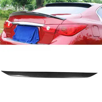 

Car Rear Trunk Spoiler Trim Exterior Decoration Fit for Infiniti Q50 2018 2019 2020 Carbon Fiber Chromium Styling Accessories