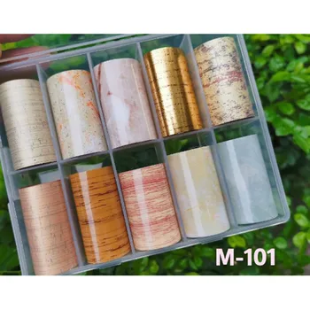 

10 Roll/Box 4*100cm Marble Nail Foils Holographic Starry Sky Foils Flower butterfly Nail Art Transfer Sticker DIY Nail Tips