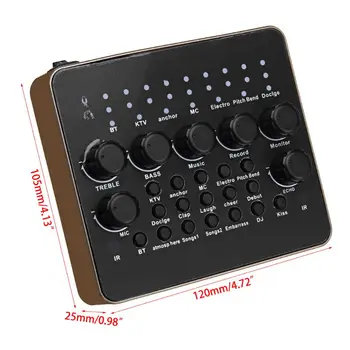 

External Sound Card, Multi-functional V10 Sound Effects Digital audio Mixer USB D08A