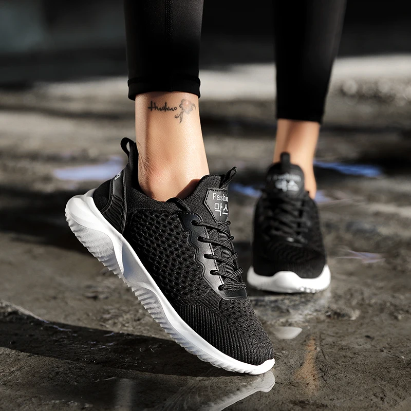 Брендовая дизайнерская роскошная женская обувь AlphaBounce, на шнуровке, на платформе, с открытыми носками, кроссовки средней высоты, белые, со звездами, вязаная обувь