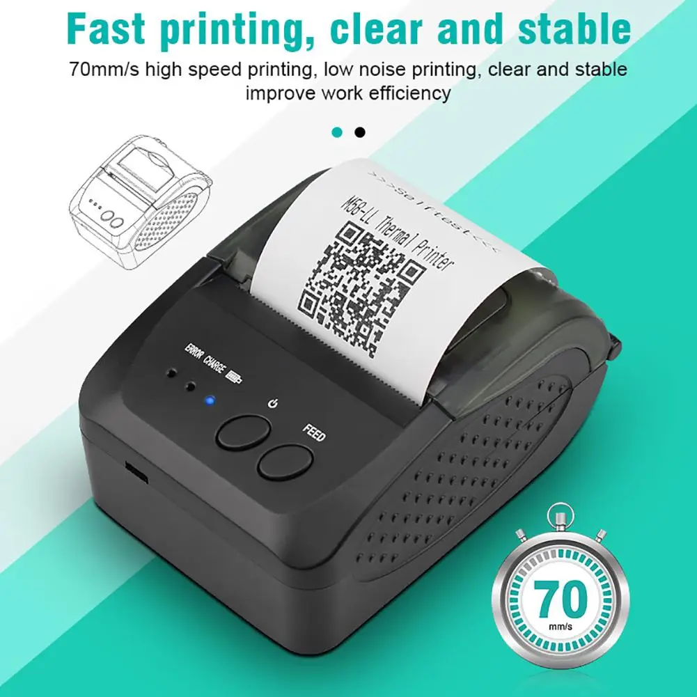 Беспроводной Bluetooth термальный принтер мини 58 мм USB POS чековый для Resaurant