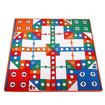 

82x82cm Flying Chess Funny Play Mat Folding Educational Board Game Set Travel For Kids Traditional Toy Parent-child Interactive