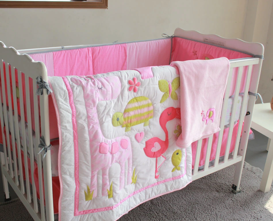 flamingo crib bedding set