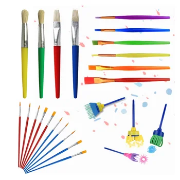 

34pcs Painting Tool Kit Craft Lids Drawing Leakage Proof School Gift Party With Cups For Kids Brushes Palettes Nylon DIY Art