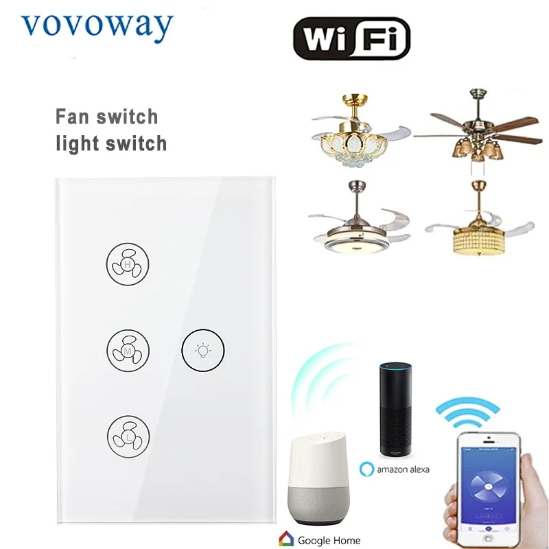 

WIFI smart fan switch gear adjustment control smart life APP remote control US standard switch