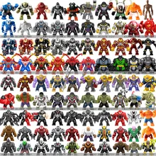 Большие фигурки строительные блоки Мстители супер герой танос Халк Железный человек паук Халк Бэтмен Черная пантера игрушки для детей