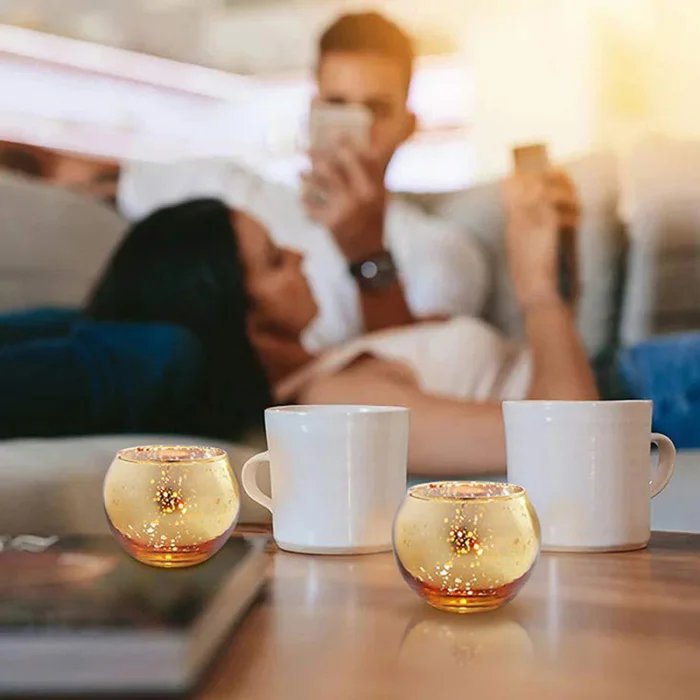 12 шт./компл. Золотая стеклянная свеча скандинавский подсвечник Арома измельченный подсвечник для свадебной вечеринки украшение для дома, ресторана HFing