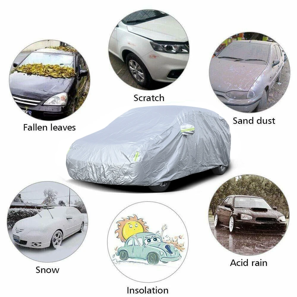 Автомобильные чехлы для улицы, полное покрытие автомобиля, водонепроницаемый, ветрозащитный, пылезащитный, ветровое стекло, солнцезащитный козырек, снежный мороз, автомобильные аксессуары