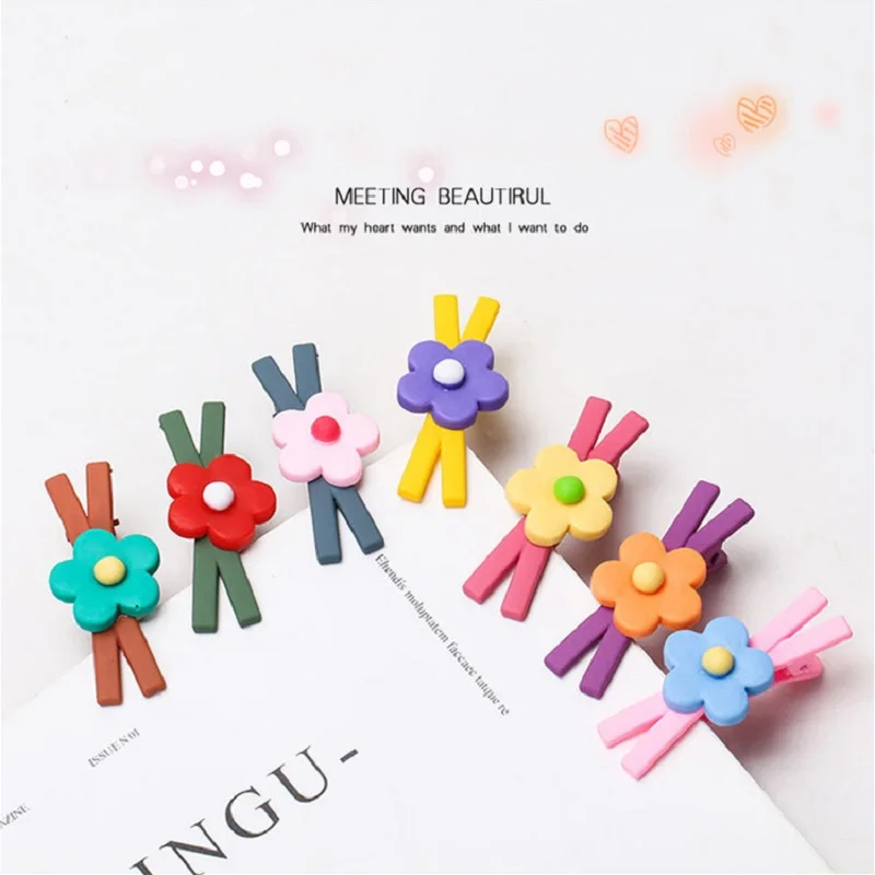 

7pcs/lot X-shaped Hairpins Candy Color Flower Bobby Pins Beautiful Pretty Nice Hair Clips for Baby Girls Kids Hair Accessories
