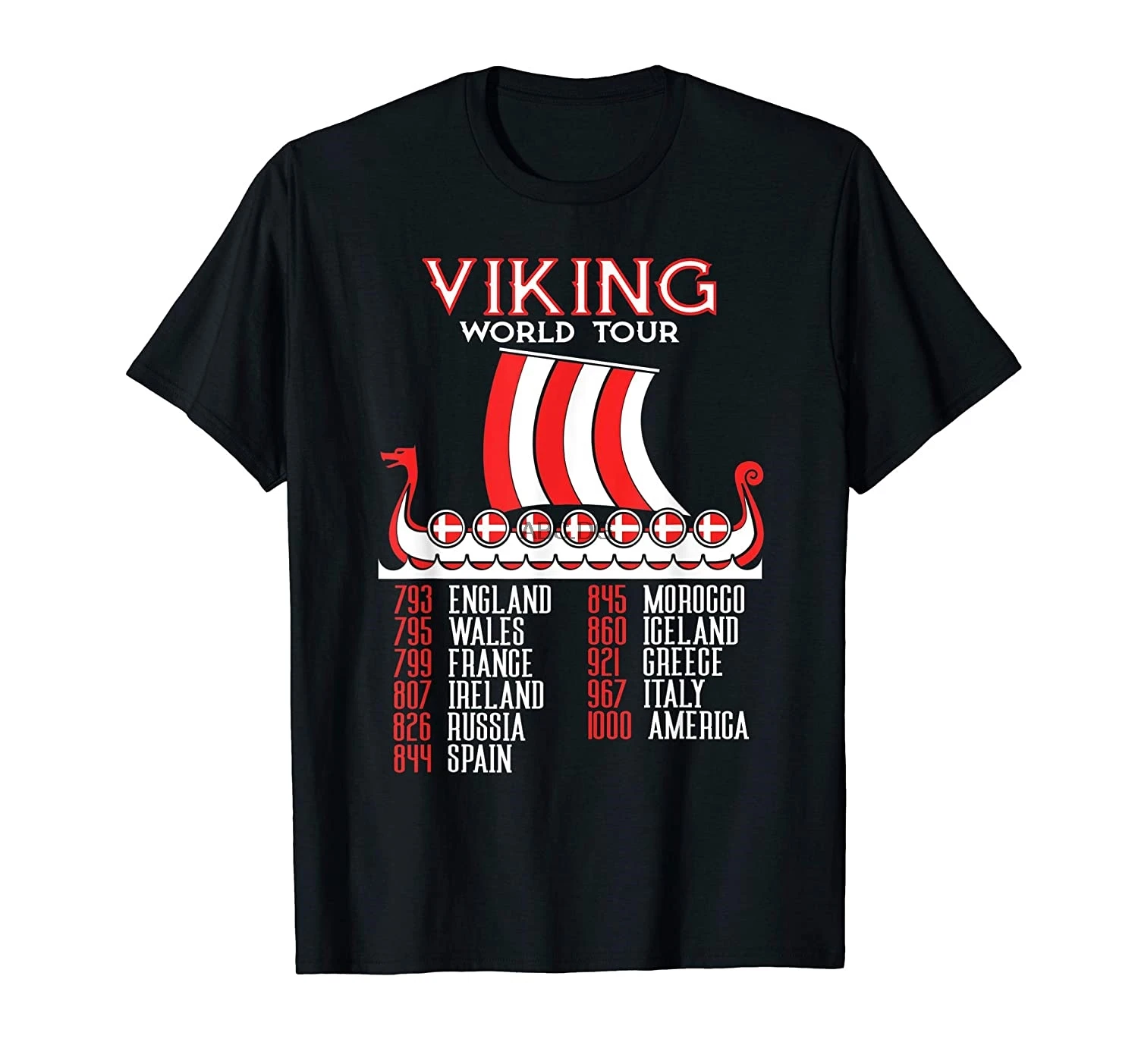 Viking World Tour Дания корабль викингов Longship футболка с викингами | Мужская одежда