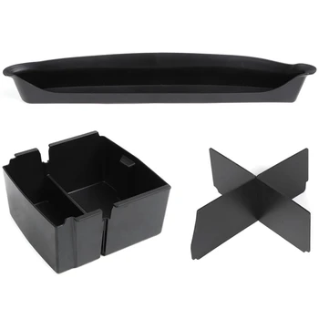 

Center Console Organizer Tray ABS Armrest Storage Box with Insert Divider, Passenger Side Storage Organizer for 2018-2019 Jeep W