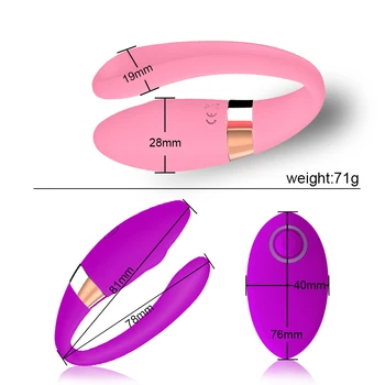 U-Shape Mini Couples Pleasure Toys Anal G spot Vibrator for Women & Men Waterproof Sexy Toys for Couple Flirting Bullet Portable 3
