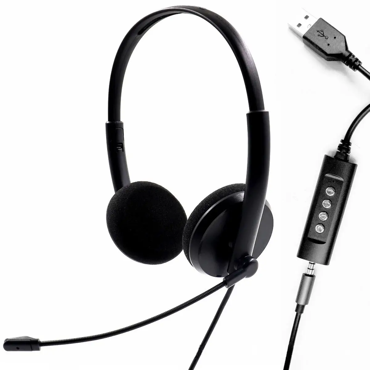 Universal Wired Stereo Headphones USB 3 5mm Interface Head mounted Gaming Headset Laptop Computer PC Earphon With Microphone