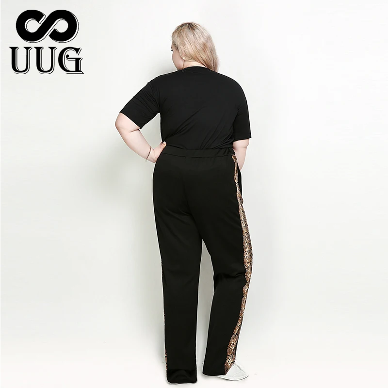 UUG, женские повседневные брюки, плюс размер, для девушек, 6XL, высокая талия, Осенние прямые брюки, большой размер, 5xl, 4xl, xxxl, комбинированные спортивные штаны
