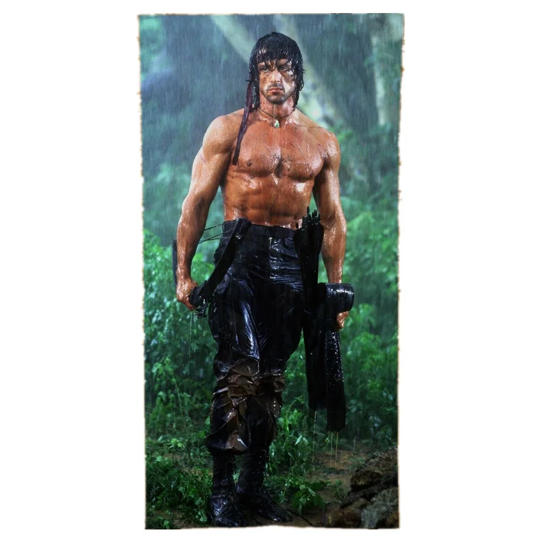 

Hot Sylvester Stallone Shower Bath Towel for Men Sports Gym Swimming Towels Microfiber Printed Face Spa Swimming Towels Gifts