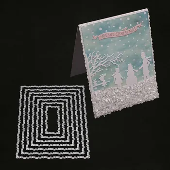 

YINISE SCRAPBOOK Metal Cutting Dies For Scrapbooking Stencils RECTANGLE FRAME Paper Album Cards Making Embossing Die Cuts Cutter
