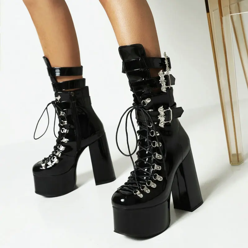 High Heel Platform Ankle Boots Fashion 