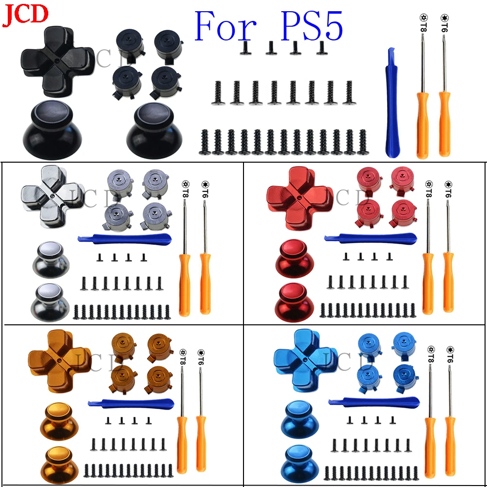 1set Metal D-pad Move Action Dpad Key ABXY Button Set Repair Part Replacement for Sony PS5 Controller Gamepad With Screws Tool |