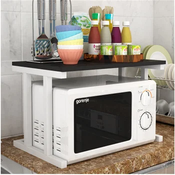 

Microwave Oven Shelf Layer 2 Kitchen Receive Seasoning Console Rice Cooker Double Storage