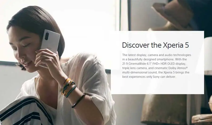 Sony Xperia 5 J9210 мобильный телефон с двумя sim-картами 6 ГБ 128 ГБ Восьмиядерный процессор Snapdragon 855 6," 1080x2520 12 МП Тройная камера Android телефон