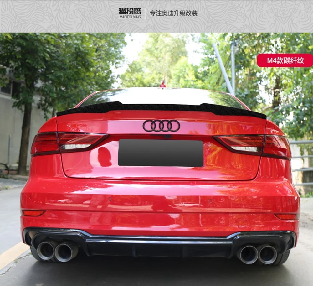 ABS пластик окрашенный цвет заднее крыло праймер задний спойлер 1 шт. для Audi A3 2013 2014