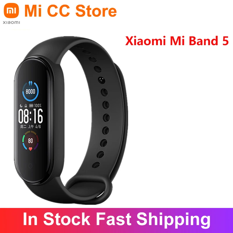 Xiaomi Mi Band 5 Smart Bracelet 1.1Inch AMOLED Screen Fitness Tracker Heart Rate Monitor Smart band 4 Color miband 5
