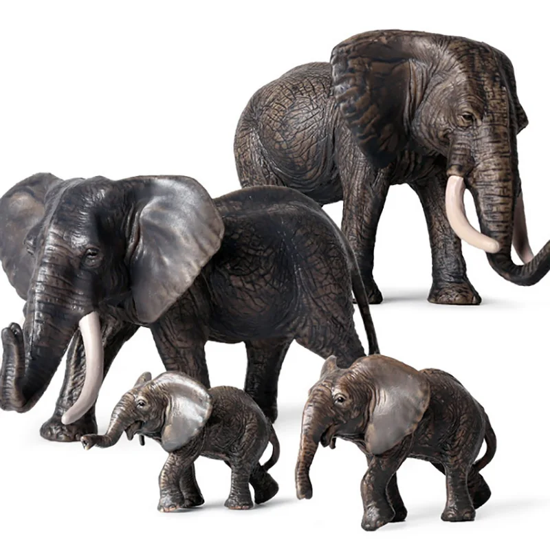 

Small Size African Elephant Animal Figure Collectible Toys Wild Animal Action Figures Kids Plastic Cement Toys