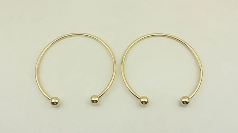 Meetee 4/10pcs 125mm Gold O Ring Handles Bags Metal Handle Buckle DIY Leathercrafts Handbag Strap Clasp Hook Replace Accessories - Цвет: LightGold
