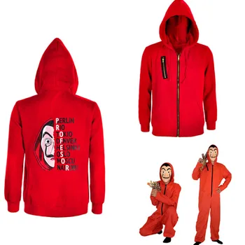 

Filme Salvador Dali Hoodies jacket Cosplay Dinheiro Assalto A Casa de La Casa de Papel de Papel Hoodies Moletons Trajes Cosplay