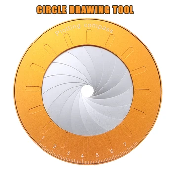 

Circle Drawing Tool Stainless Plotting Compass Adjustable Drawing Ruler Creative Drafting Circle Tools Round Measurement Tool