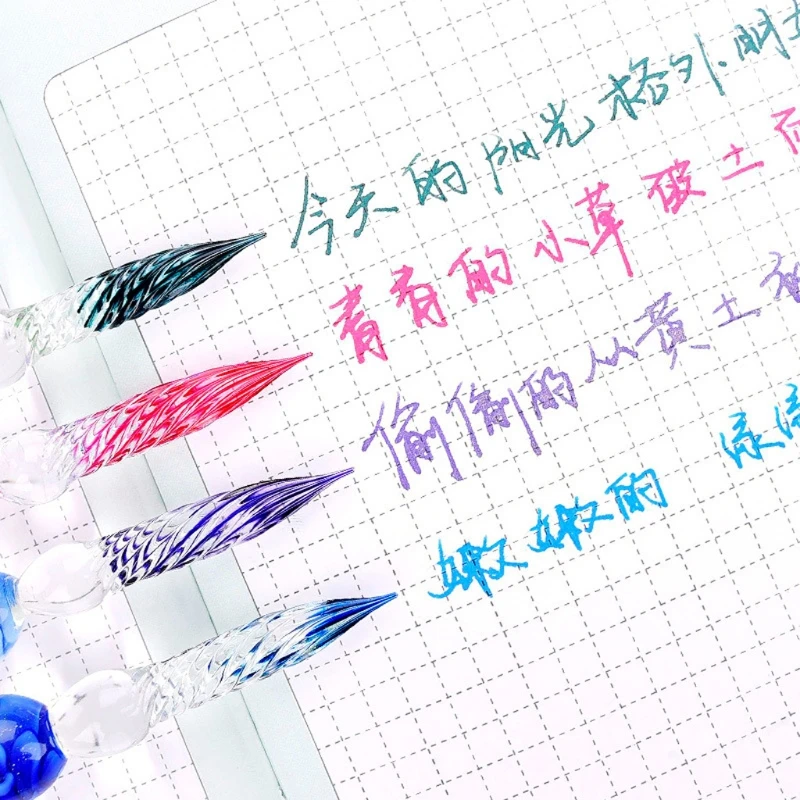 1 шт. набор кристальных стеклянных чернильных ручек не углеродистых чернил