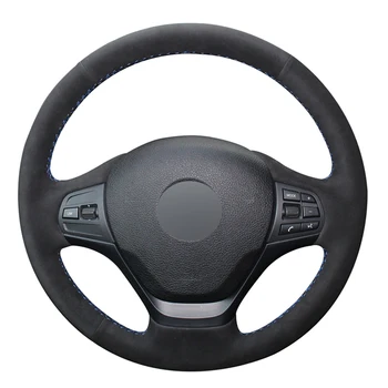 

Black Suede DIY Car Steering Wheel Cover for BMW 3 Series F30 F31 F34 318i 320i 320d 328i 330i 330e 330d 335i 340i 2012-2019