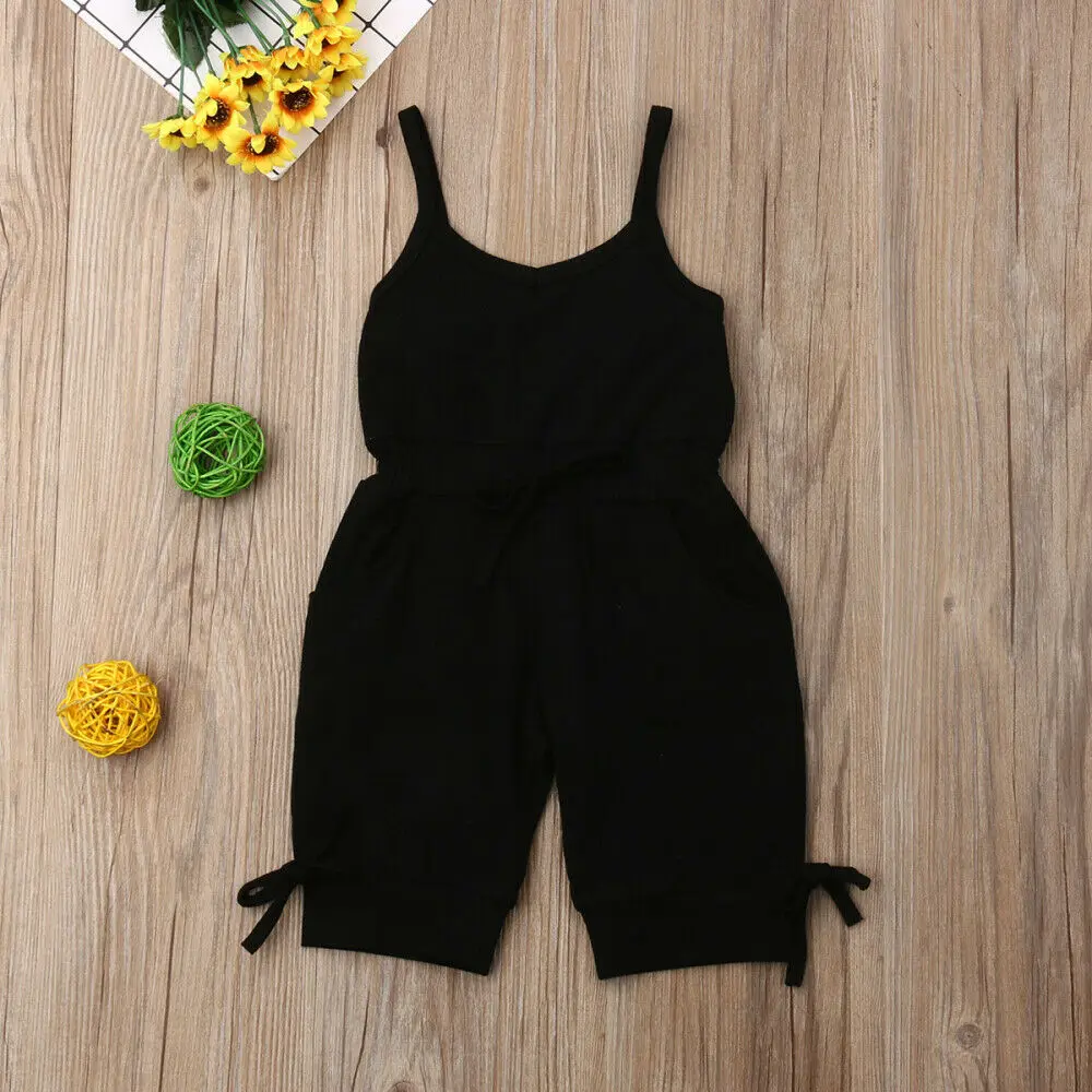 Children Summer Clothing 1-6Y Toddler Baby Girl Romper Bib Pants Sleeveless Romper Overalls Cropped Jumpsuits