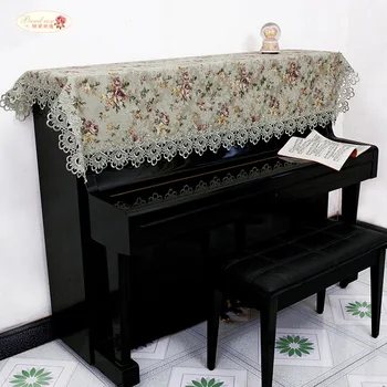 

Proud Rose Green Piano Cover Lace Piano Towel Hoes Voor Kruk Piano Dustproof Cloth Wedding Decoration